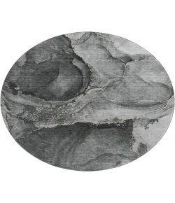 Dalyn Luxury Washable Odyssey OY14 Charcoal 8' x 8' Round Rug
