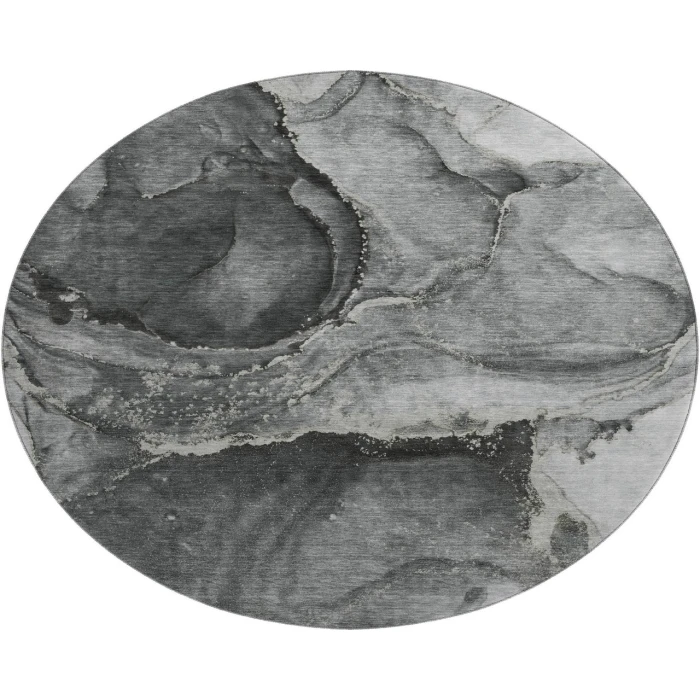 Dalyn Luxury Washable Odyssey OY14 Charcoal 8' x 8' Round Rug