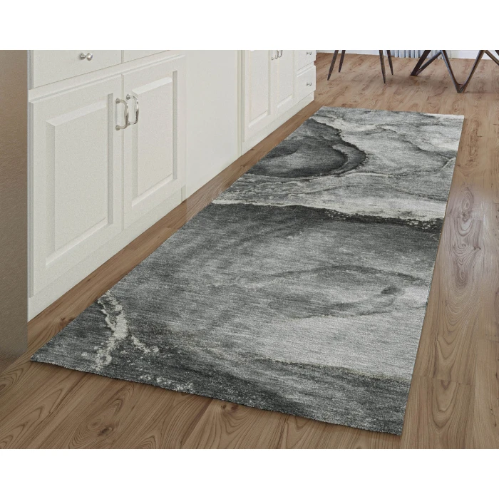Dalyn Luxury Washable Odyssey OY14 Charcoal 2'3" x 7'6" Runner Rug