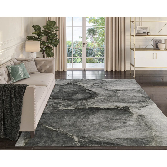 Dalyn Luxury Washable Odyssey OY14 Charcoal 3' x 5' Rug