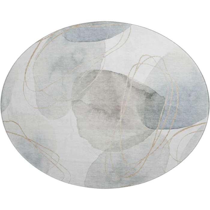 Dalyn Luxury Washable Odyssey OY15 Pearl 8' x 8' Round Rug