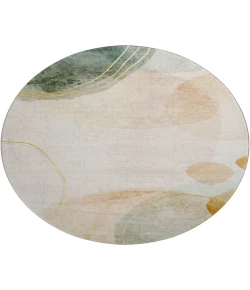 Dalyn Luxury Washable Odyssey OY16 Beige 8' x 8' Round Rug