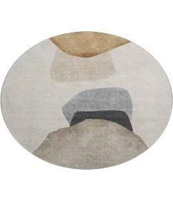 Dalyn Luxury Washable Odyssey OY17 Taupe 8' x 8' Round Rug
