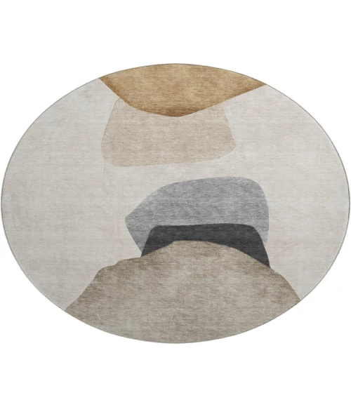 Dalyn Luxury Washable Odyssey OY17 Taupe 8' x 8' Round Rug