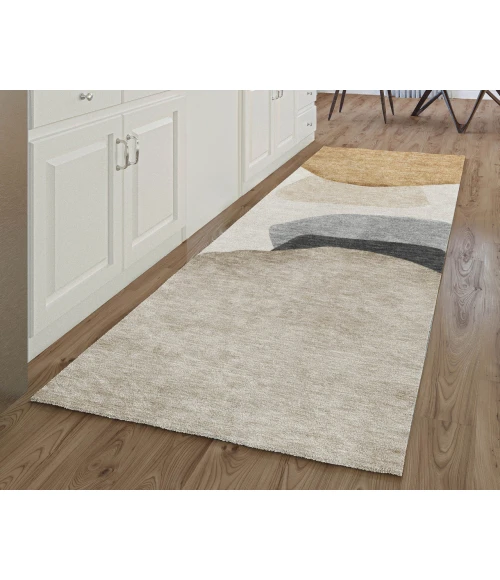 Dalyn Luxury Washable Odyssey OY17 Taupe 2'3" x 7'6" Runner Rug