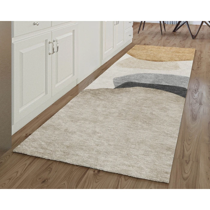 Dalyn Luxury Washable Odyssey OY17 Taupe 2'3" x 7'6" Runner Rug