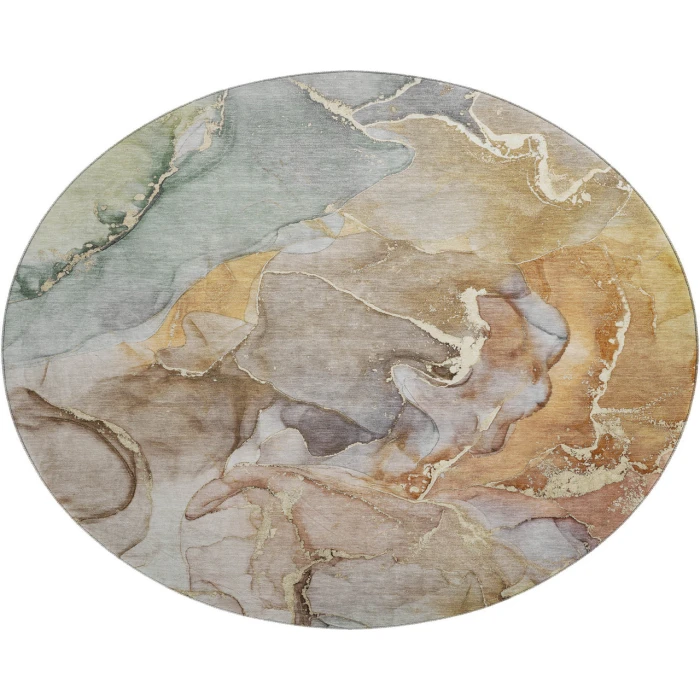 Dalyn Luxury Washable Odyssey OY1 Taupe 8' x 8' Round Rug