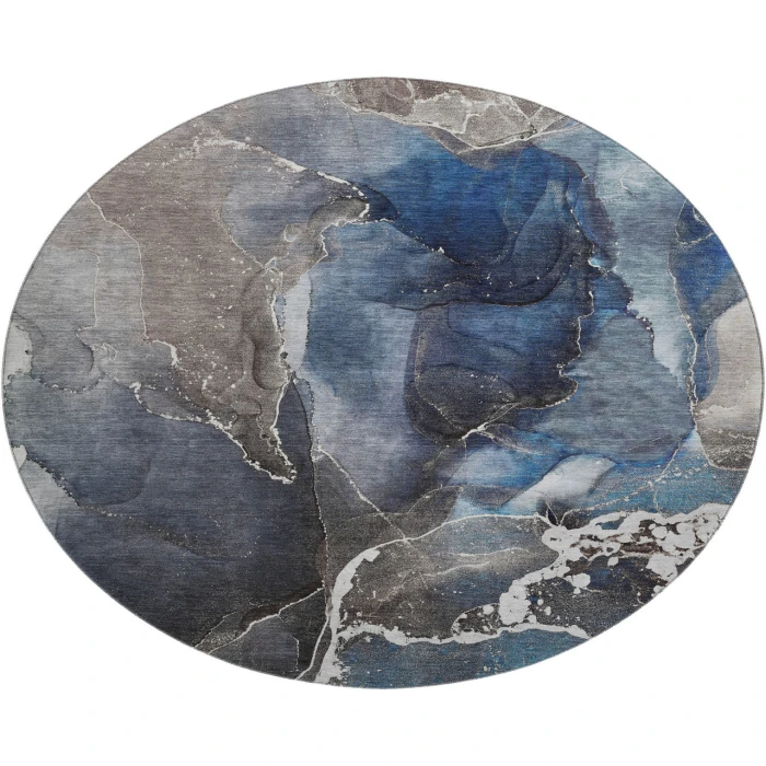 Dalyn Luxury Washable Odyssey OY3 Blue 8' x 8' Round Rug