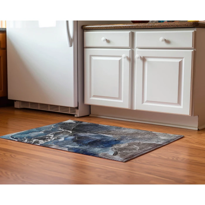 Dalyn Luxury Washable Odyssey OY3 Blue 1'8" x 2'6" Rug