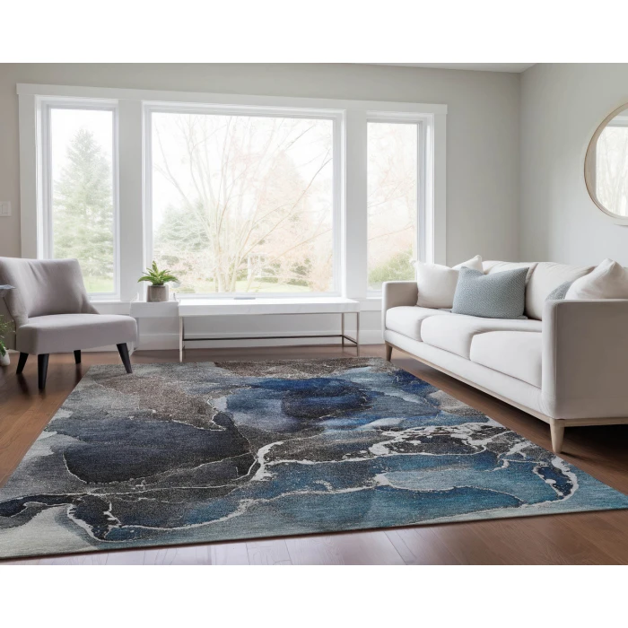 Dalyn Luxury Washable Odyssey OY3 Blue 9' x 12' Rug