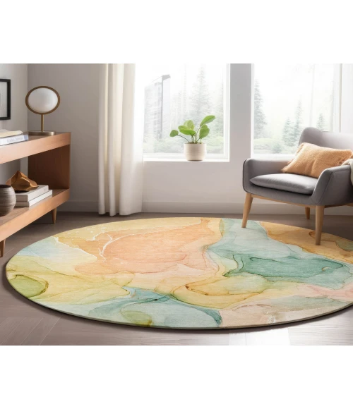 Dalyn Luxury Washable Odyssey OY4 Beige 8' x 8' Round Rug