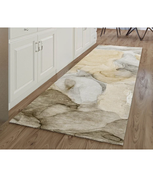 Dalyn Luxury Washable Odyssey OY4 Taupe 2'3" x 7'6" Runner Rug