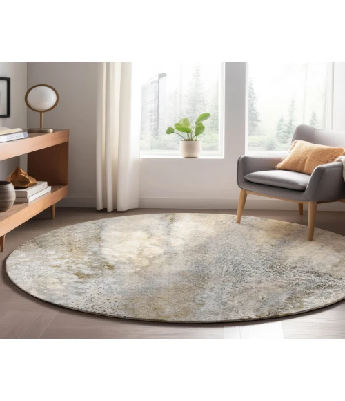 Dalyn Luxury Washable Odyssey OY5 Taupe 8' x 8' Round Rug