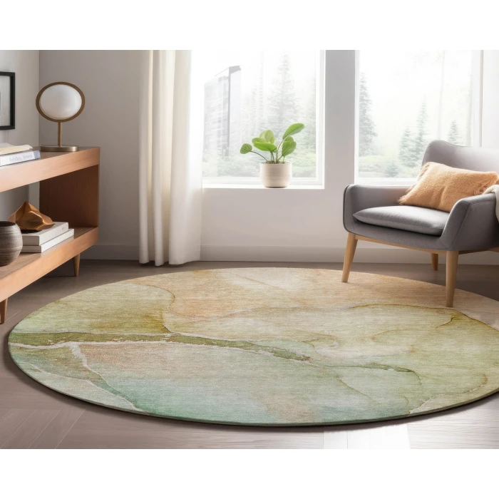 Dalyn Luxury Washable Odyssey OY6 Taupe 8' x 8' Round Rug
