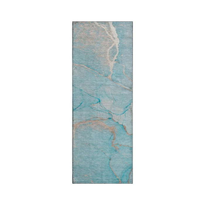 Dalyn Luxury Washable Odyssey OY7 Teal 2'3" x 7'6" Runner Rug