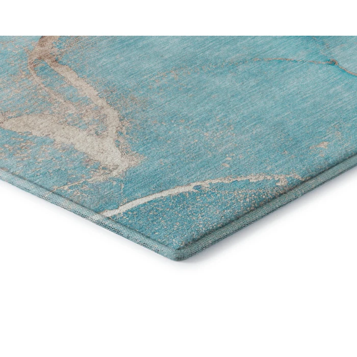Dalyn Luxury Washable Odyssey OY7 Teal 8' x 8' Round Rug