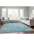 Dalyn Luxury Washable Odyssey OY7 Teal 10' x 14' Rug
