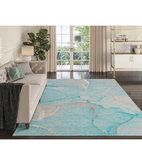 Dalyn Luxury Washable Odyssey OY7 Teal 10' x 14' Rug