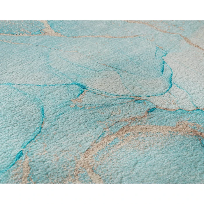 Dalyn Luxury Washable Odyssey OY7 Teal 8' x 8' Round Rug