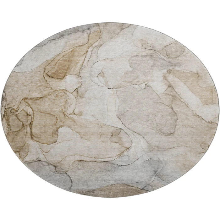 Dalyn Luxury Washable Odyssey OY8 Brown 8' x 8' Round Rug