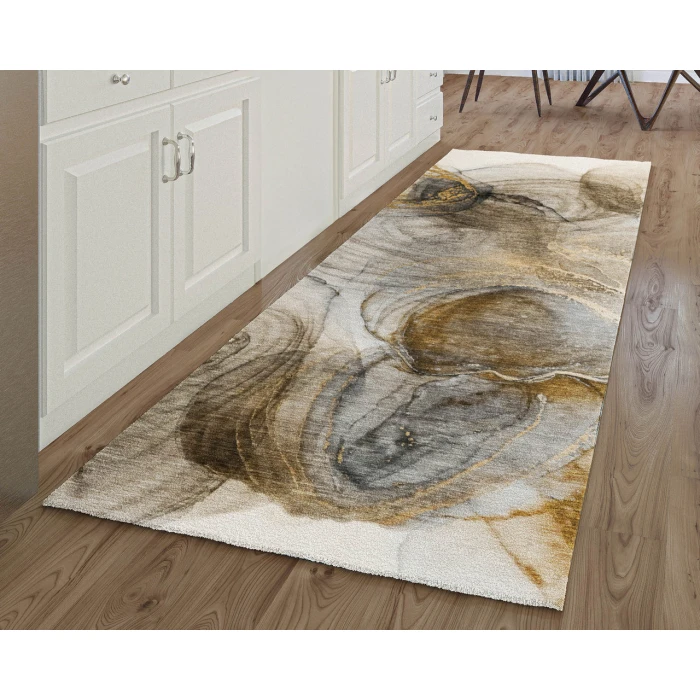 Dalyn Luxury Washable Odyssey OY9 Beige 2'3" x 7'6" Runner Rug