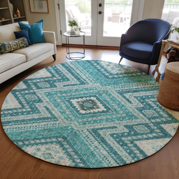 Dalyn Portico Teal PO5 8ft. x 8ft. Rug