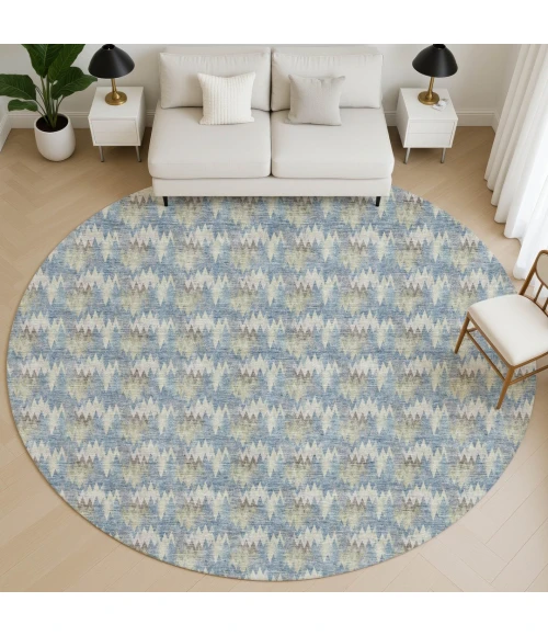 Dalyn Soft Essentials Blue SE5 8ft. x 8ft. Round Rug