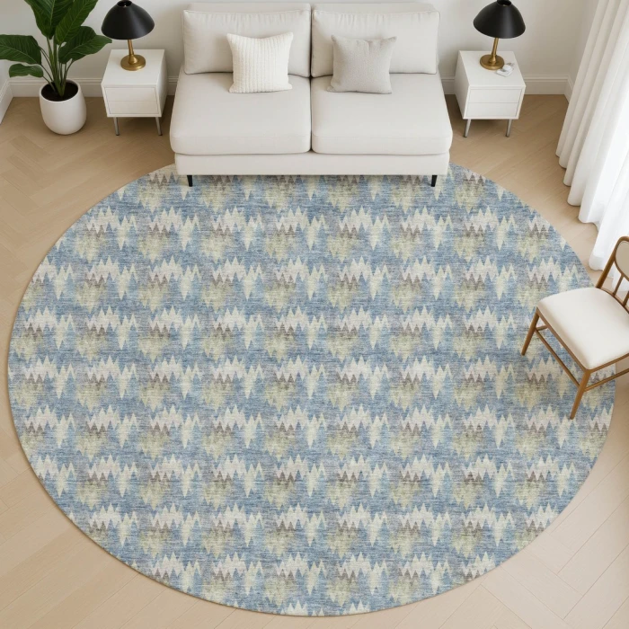 Dalyn Soft Essentials Blue SE5 8ft. x 8ft. Round Rug