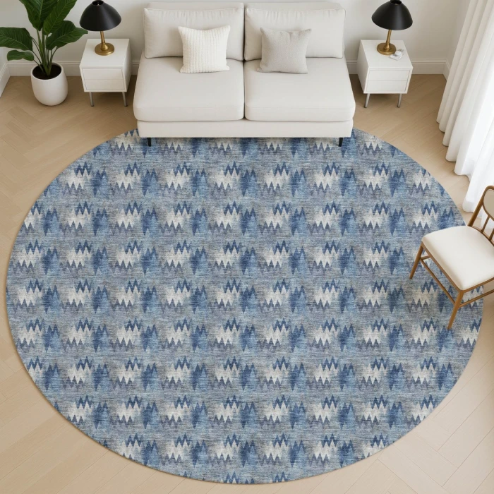 Dalyn Soft Essentials Blue SE5 8ft. x 8ft. Round Rug