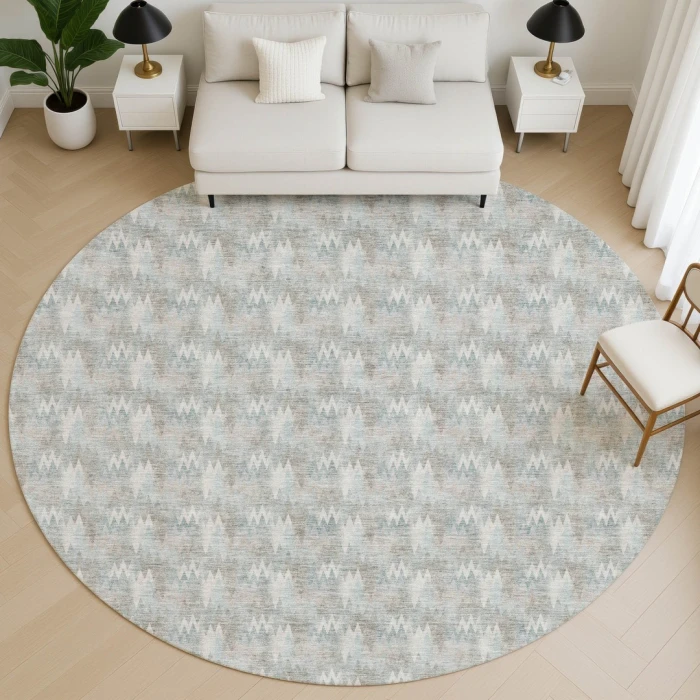 Dalyn Soft Essentials Blue SE5 8ft. x 8ft. Round Rug