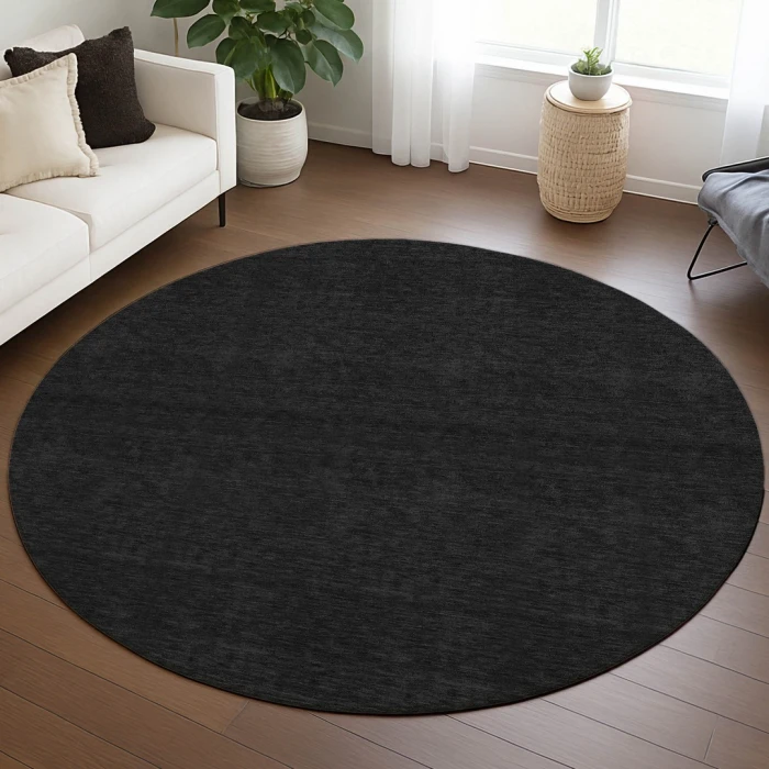 Dalyn Soft Essentials Black SE6 8ft. x 8ft. Round Rug