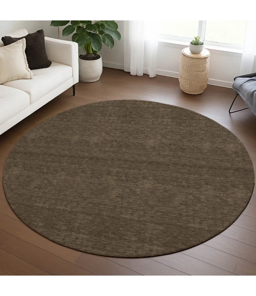 Dalyn Soft Essentials Brown SE6 8ft. x 8ft. Round Rug