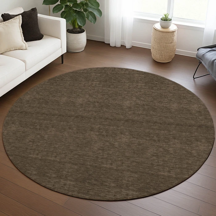 Dalyn Soft Essentials Brown SE6 8ft. x 8ft. Round Rug