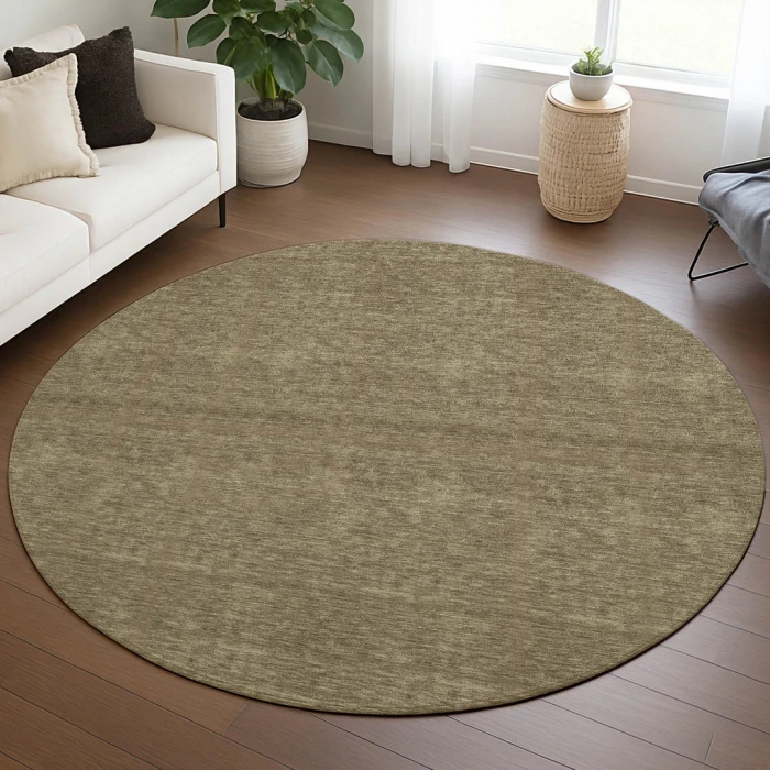 Dalyn Soft Essentials Brown SE6 8ft. x 8ft. Round Rug