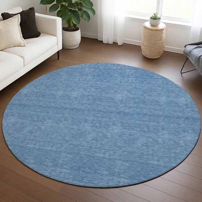Dalyn Soft Essentials Blue SE6 8ft. x 8ft. Round Rug