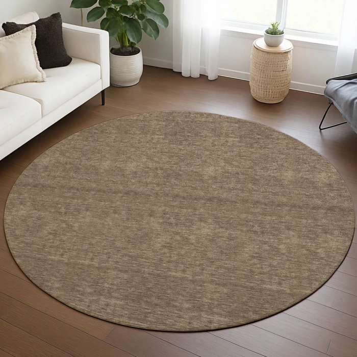 Dalyn Soft Essentials Brown SE6 8ft. x 8ft. Round Rug