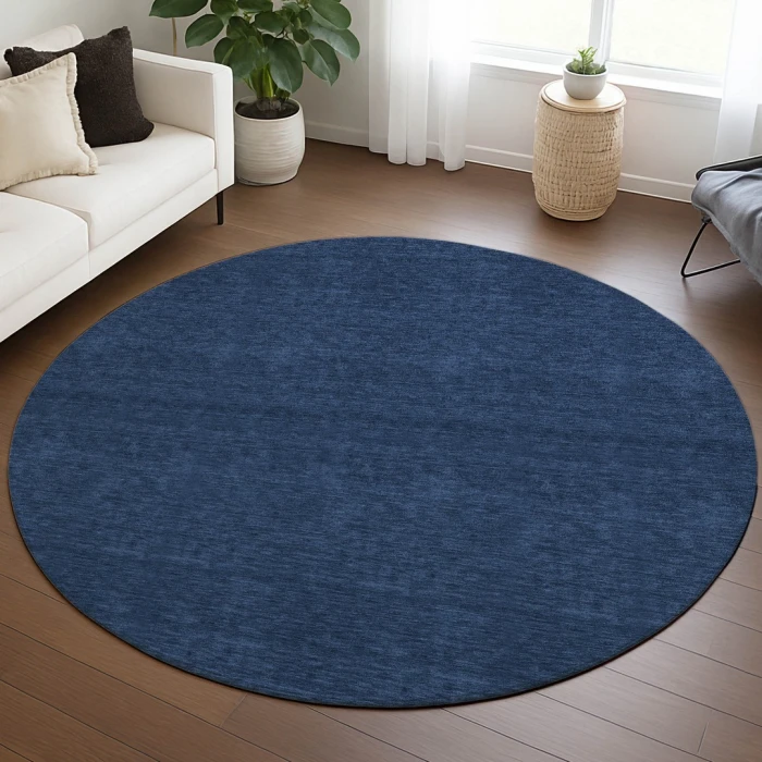Dalyn Soft Essentials Blue SE6 8ft. x 8ft. Round Rug