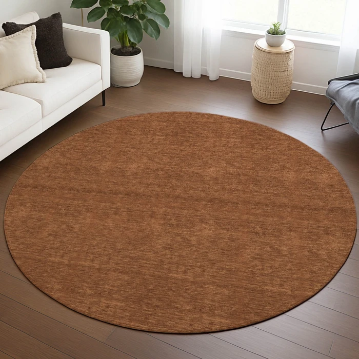 Dalyn Soft Essentials Orange SE6 8ft. x 8ft. Round Rug