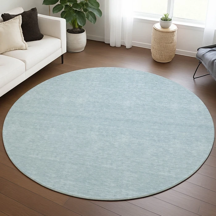 Dalyn Soft Essentials Blue SE6 8ft. x 8ft. Round Rug
