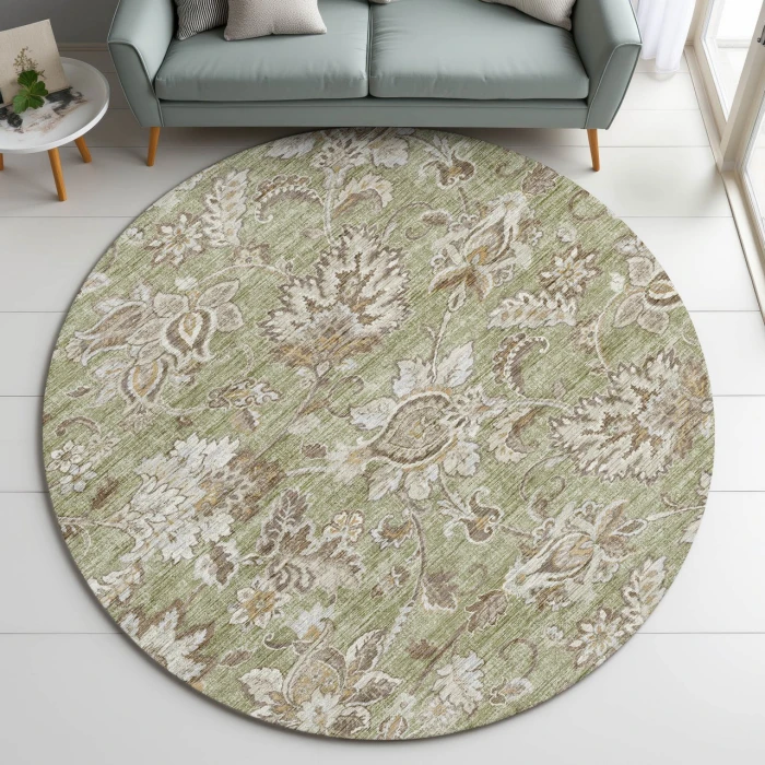 Dalyn Silk Road Green SR2 8ft. x 8ft. Rug