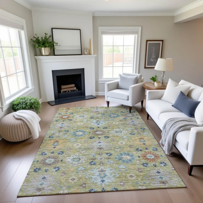 Dalyn Silk Road Green SR3 6ft.6in. x 9ft.6in. Rug