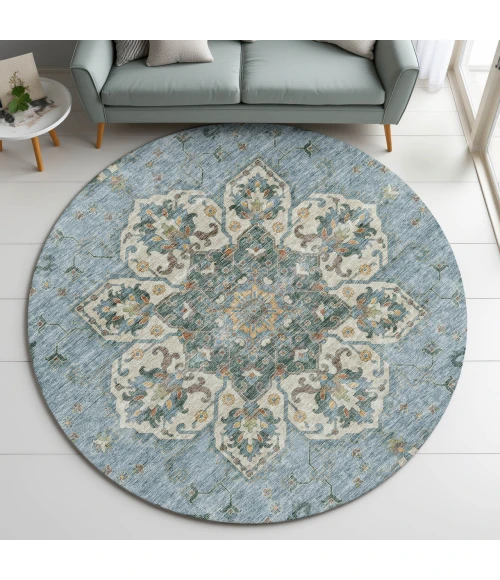 Dalyn Silk Road Teal SR6 8ft. x 8ft. Rug