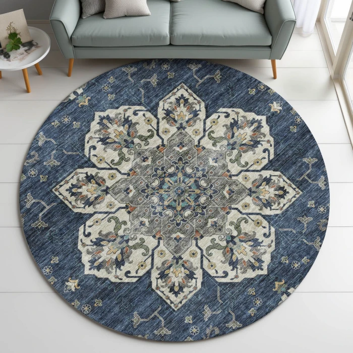 Dalyn Silk Road Blue SR6 8ft. x 8ft. Rug