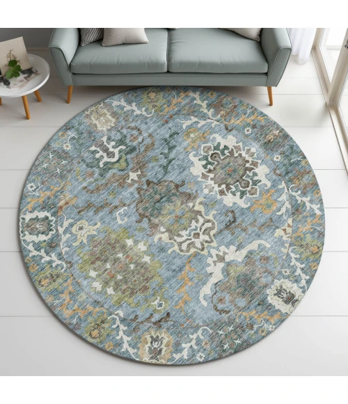 Dalyn Silk Road Teal SR8 8ft. x 8ft. Rug