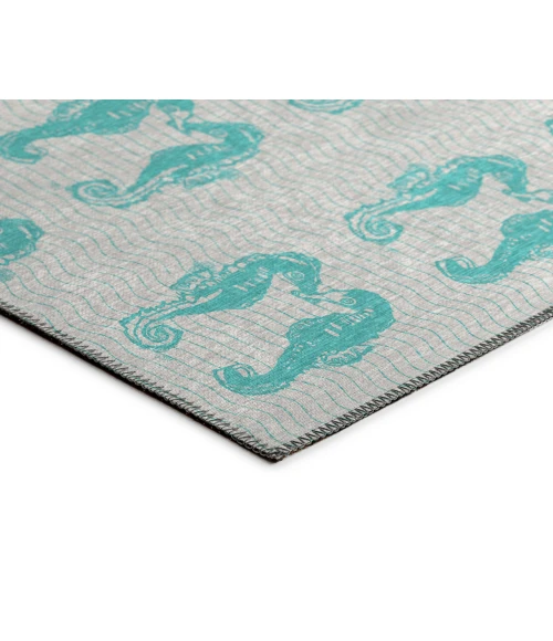 Dalyn Indoor/Outdoor Seabreeze SZ15 Teal Washable 2'6" x 3'10" Rug