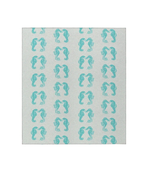 Dalyn Indoor/Outdoor Seabreeze SZ15 Teal Washable 2'6" x 3'10" Rug