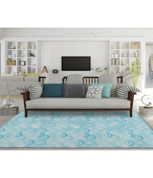 Dalyn Indoor/Outdoor Seabreeze SZ2 Teal Washable 2'6" x 3'10" Rug
