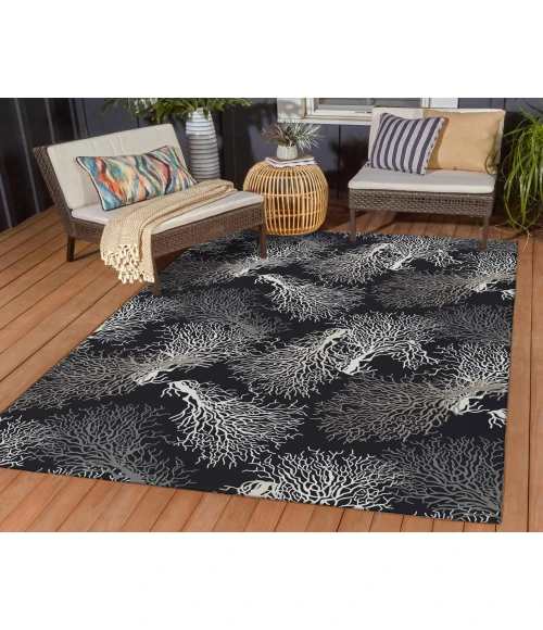 Dalyn Indoor/Outdoor Seabreeze SZ3 Black Washable 2'6" x 3'10" Rug