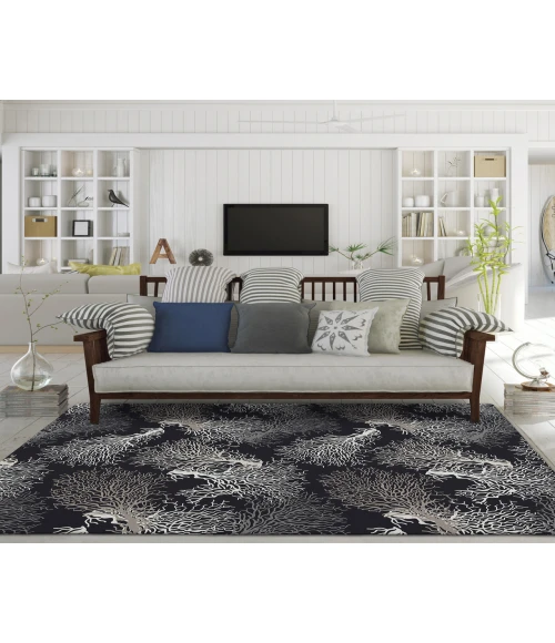 Dalyn Indoor/Outdoor Seabreeze SZ3 Black Washable 2'6" x 3'10" Rug