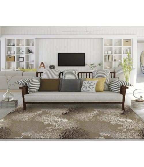 Dalyn Indoor/Outdoor Seabreeze SZ3 Taupe Washable 2'6" x 3'10" Rug